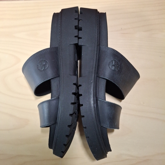 Timberland Clairemont Way Leather Slide Sandal - Chunky Lug look - Black - 7.5 - Picture 7 of 10